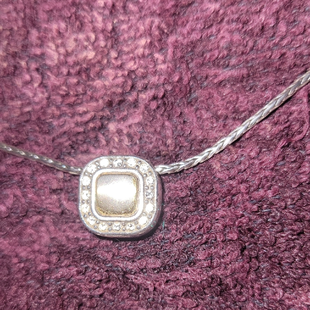 Brighton Silver Plated Necklace with Elegant Square Reversable Pendant $20 - Picture 7 of 12